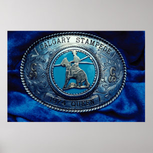 Cowboy-Rodeo-Trophäenschnalle, Alberta, Kanada Poster