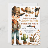 Cowboy Rodeo Western Boy Birthday Einladung (Vorderseite)