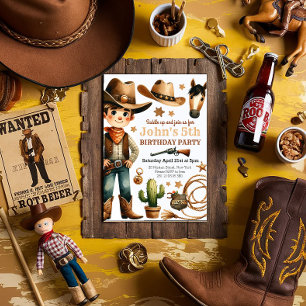Cowboy Rodeo Western Boy Birthday Einladung