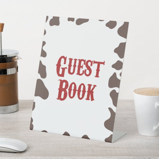 Cowboy Rodeo Western Gästebuch Sockelschild (In SItu)
