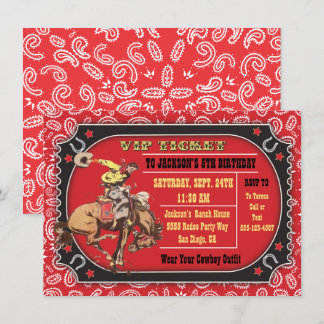 Cowboy Rodeo Western Geburtstagsparty Einladung