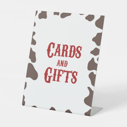 Cowboy Rodeo Western Karten und Geschenke Party Sockelschild (Vorderseite)