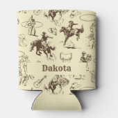 Cowboy Rodeo Western Personalisiert Dosenkühler (Rückseite)