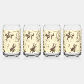 Cowboy Rodeo Western Personalisiertes Set von 4 Dosenglas (Links)