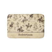 Cowboy Rodeo Western Pferde Personalisiert Badematte (Vorderseite)