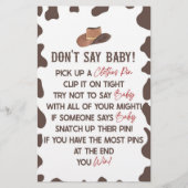 Cowboy Rodeo Western Sage kein Baby-Duschspiel Briefpapier (Vorderseite)