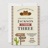 Cowboy Rodeo Western Saloon Kid Boy Birthday Party Einladung (Vorderseite)