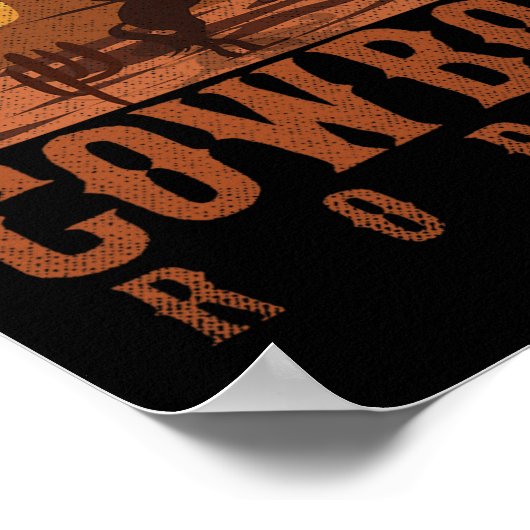 Cowboy Rodeo Western Texan Geschenk Horseck Riding Poster (Ecke)