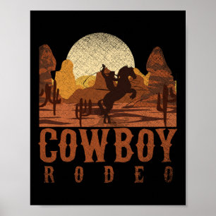 Cowboy Rodeo Western Texan Geschenk Horseck Riding Poster