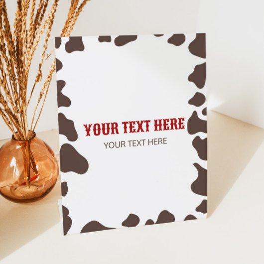 Cowboy Rodeo Western Wild West Custom Party Sockelschild