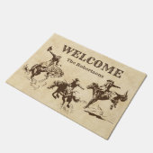 Cowboy Rodeo Western Willkommen Fußmatte (Schrägansicht)