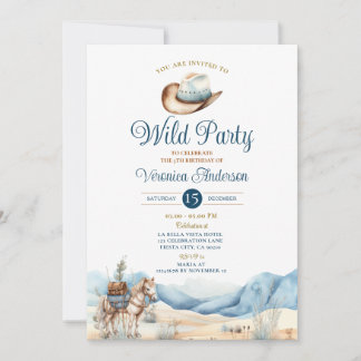 Cowboy Rodeo Wild Party Western Ranch 5. Geburtsta Einladung