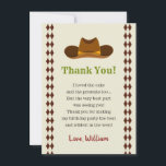 Cowboy Rodeo Wild West Kids Boys Birthday Party Dankeskarte<br><div class="desc">Personalisierter Western Cowboy-Thema Dankkarte für eine Kindergeburtstagsfeier. Vollständig anpassbar mit eigenem Text. Entsprechende Einladungen und mehr in der Cowboy Rodeo Collection</div>
