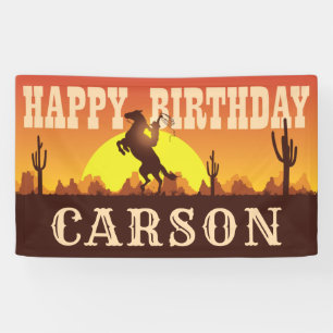 Cowboy Rodeo Wilder Westen Alles Gute zum Geburtst Banner