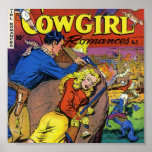 Cowboy Romances Poster<br><div class="desc">Cover von einem Vintagen Comic Buch namens Cowgirl Romances</div>