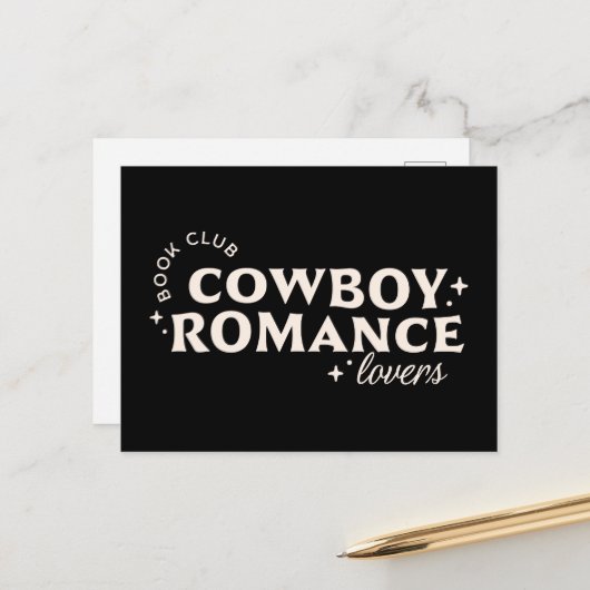 Cowboy Romantik Bücher ästhetisch Postkarte (Vorderseite/Rückseite Beispiel)