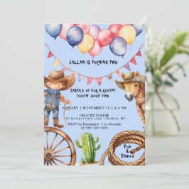 Cowboy Rootin'Rootin' Time Birthday Einladung