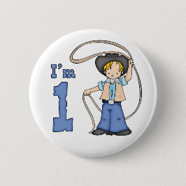 Cowboy Roper 1. Geburtstag Pinback Button