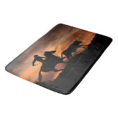Cowboy Roping a Steer Bathmat Badematte (Schrägansicht)