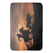Cowboy Roping a Steer Bathmat Badematte (Vorderseite Vertikal)