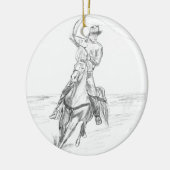 Cowboy Roping Keramikornament (Links)