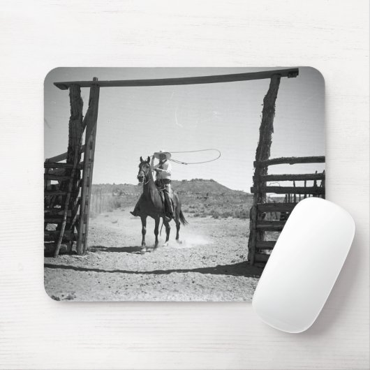 Cowboy roping mousepad (Mit Mouse)
