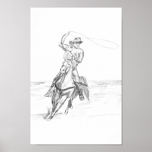 Cowboy Roping Poster (Vorne)