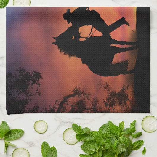 Cowboy Roping Rodeo  Geschirrtuch (Gefaltet)