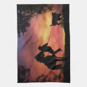 Cowboy Roping Rodeo  Geschirrtuch (Vertikal)