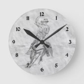 Cowboy Roping Runde Wanduhr (Vorderseite)