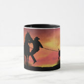 Cowboy Roping und Pferd Tasse (Zentrum)