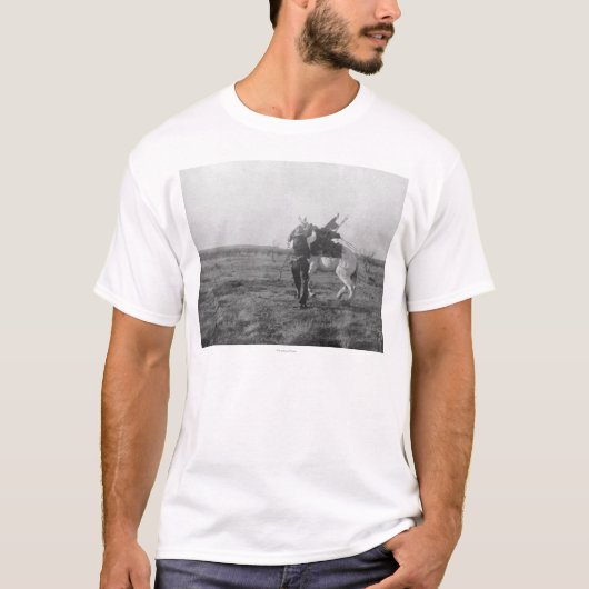 Cowboy "rotes Saunders" sattelt ein wildes Pferd T-Shirt (Vorderseite)