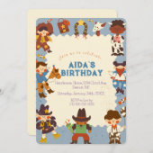"Cowboy Roundup Geburtstagsparty Einladung (Vorne/Hinten)