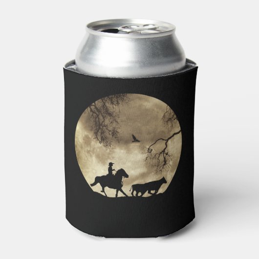 Cowboy-Roundup mit Vintagem Vollmond Dosenkühler (Kanne Vorderseite)