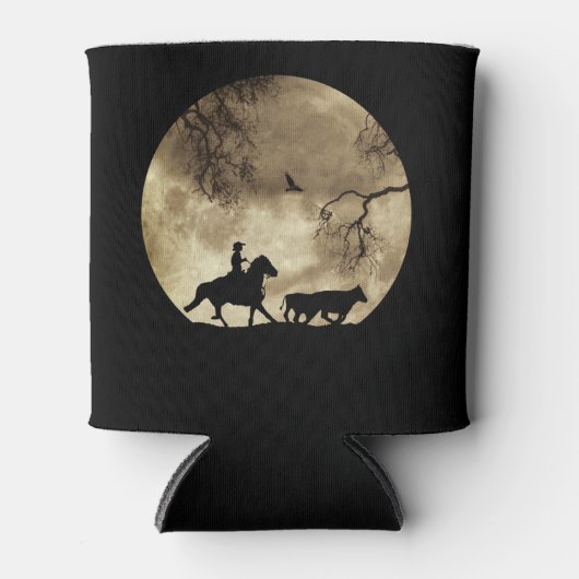Cowboy-Roundup mit Vintagem Vollmond Dosenkühler (Vorderseite)