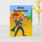 Cowboy-Ruhestands-Gruß-Karte Karte (Gelbe Blume)