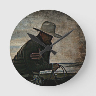 Cowboy Runde Wanduhr