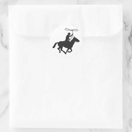 cowboy runder aufkleber (Tasche)