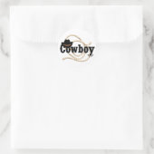 Cowboy Runder Aufkleber (Tasche)