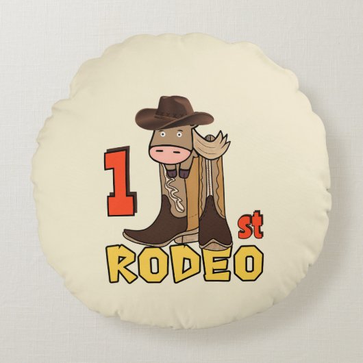 Cowboy Rundes Kissen (Vorderseite)