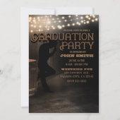 Cowboy Rustic Country Saloon Pub Graduierungsparty Einladung (Vorderseite)