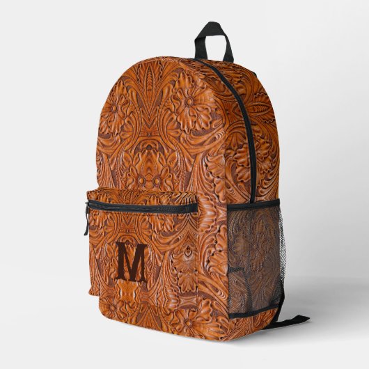 Cowboy Rustic Western Land Hochzeitsmonogramm Bedruckter Rucksack (Rückseitige Ecke Rechts)