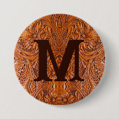Cowboy Rustic Western Land Hochzeitsmonogramm Button (Vorderseite)