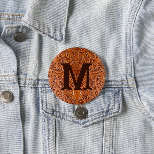 Cowboy Rustic Western Land Hochzeitsmonogramm Button (Beispiel)