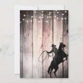Cowboy Rustic Wood Barn Country Verlobung Dusche Einladung (Rückseite)