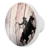 Cowboy Rustic Wood Barn Country Wild West Keramikknauf (Rechts)
