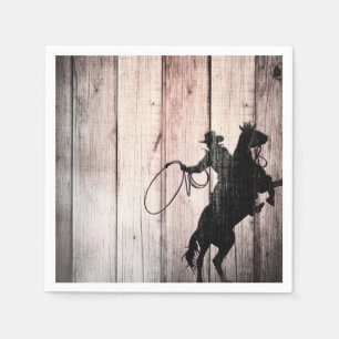Cowboy Rustic Wood Barn Land Geburtstagspartei Serviette