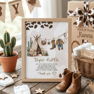 Cowboy-Rustikal-elegante Western-Aquarell-Baby-Par Begleitkarte
