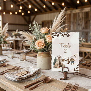Cowboy-Rustikal-Hallo Western-Aquarell-Baby-Party Tischnummer