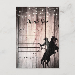 Cowboy-Rustikal-Holzbarn-Land-Wilder-Westen Dankeskarte